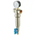 Фильтр промывной RBM ВВ 3/4 со сливным шаровым краном и манометром 100 мкм
