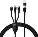 Кабель Baseus Flash Series Ⅱ Two-for-three Charging Cable U+C to M+L+C 100W 1.2m Black (CASS030101)