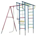 Дачный спортивный комплекс Вертикаль-П, с канатной сеткой для лазанья