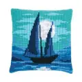 PN-0187488 Набор для вышивания крестом (подушка) Vervaco Парусник в лунном свете