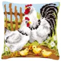 PN-0146209 Набор для вышивания крестом (подушка) Vervaco Chicken family on a farm Куриная семья на ферме