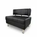 Диван прямой ПРАГА 90х67х77 см, нераскладной, черная экокожа