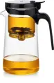 Чайник заварочный стеклянный SAMADOYO Stainless Steel Infuser, 700 мл, прозрачный/черный