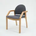Стул кресло Джуно 2.0, цвет каркаса: натуральный, обивки: графит рогожка (Мебиатор)
