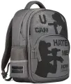 Рюкзак серый с эргономичной спинкой ХИП-ХОП. силуэты. HATE ME