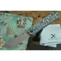 Складной нож Kansept Knives Foosa, клинок дамаск, рукоять черно-синий карбон