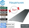 Нащельник прямой металлический 100мм Темно-серый Ral 7024 (5шт)