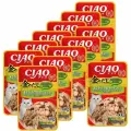 Влажный корм для кошек Ciao Kinnodashi Тунец Магуро и тунец Кацуо с семгой 60г х 12шт.