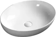 Накладная раковина Ceruttispa CR0019 52 фарфоровая, без отверстия под смеситель, раковина для ванной, 51, 5 см, овальная, белая