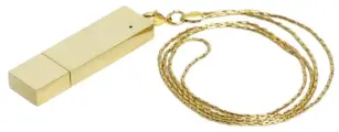 Подарочный USB-накопитель подвеска золото на цепочке 128GB USB 3.0