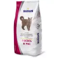 Корм Sirius Лосось и Рис, для взрослых кошек, без искусственных добавок, 10кг