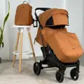 Коляска прогулочная Baballo 2024 амбровая/черная рама + рюкзак (механическая регулировка спинки)