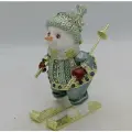 Шкатулка Фаберже Снеговик на лыжах