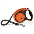 FLEXI рулетка Xtreme L ремень 5 м до 65 кг, черный/оранжевый