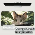 Коврик для мыши 900х400х3 Котик в листьях под дождем
