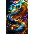 Алмазная мозаика на подрамнике 40x50 см. BoomBoomShop Разноцветная змея