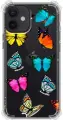 Полупрозрачный дизайнерский силиконовый с усиленными углами чехол для Айфон 12 мини / Iphone 12 Mini прозрачные Бабочки