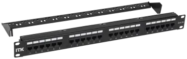 ITK 1U патч-панель кат. 5Е UTP 24 порта (Dual) с каб. орг-м, IEK PP24-1UC5EU-D05-1 (1 шт.)