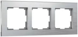 Рамка для розеток и выключателей Werkel Aluminium 3 поста, металл, цвет алюминий