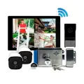 Радиоканальный видеодомофон с замком и 2 камерами - Sky-Net 1000 (1+2+AX091) (N50463WI): HD Wi-Fi монитор 10 дюймов, вызывная панель, электромехани