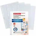 Упаковка 4 шт. Папки-файлы перфорированные А4 BRAUBERG PREMIUM, комплект 100 шт, матовые, 40 мкм, 273008