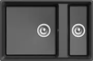 Мойка кухонная GranFest Level LV-760 K прямоугольная, 76x50, матовая, черная, российская
