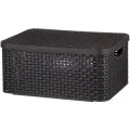 Корзина для хранения CURVER с крышкой Rattan Style Box M 11 л 1 темно-коричневый 19 см 39 см 11 л 29 см