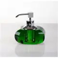 Дозатор для мыла К&B, настольный, цвет: хрусталь зеленый/ хром