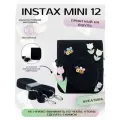Чехол на Instax mini 12, магнитная застежка, ударопрочный, с ремешком, экокожа