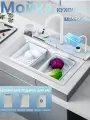 Кухонная мойка многофункциональная с регулирующимися водопадами (смеситель в комплекте) 75x46см, белый