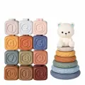 Развивающий набор кубиков и пирамида для детей от 6-ти месяцев