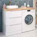 Тумба с 3 ящиками под стиральную машину со столешницей NORDIC 60, напольная / AQUA DE MARCO