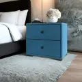 Тумба прикроватная с 2мя ящиками, Бирюза велюр, (ШхВхГ) 46 х 40,7 х 37,1 см