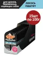 Влажный корм для щенков, беременных и кормящих собак AlphaPet Superpremium, паштет с лососем, 15 шт по 100 гр.