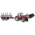 Брудер, Трактор Massey Ferguson c манипулятором и прицепом, Bruder