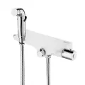 Смеситель с гигиеническим душем термостатический Lemark Solo хром/белый (LM7169CW)