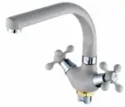 Смеситель для кухни вентильный серия 230 ECONOCE, бежевый, с поворотным J-изливом (EC0232)