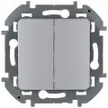 Выключатель двухклавишный INSPIRIA 10 AX 250 В~ алюминий | код 673622 | Legrand (6шт. в упак.)