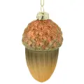 Елочная игрушка Желудь (стекло), D6хН10,5 см, Золотой
