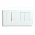 Выключатель механический 4 клавиши 2 поста (М2+М2) рамка стекло 157х86мм цвет белый
