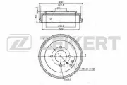 ZEKKERT BS-5538 Барабан торм. задн. Mitsubishi Carisma 95- Colt IV V 92- Lancer V VI 92-