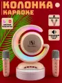 Караоке-система с LED-подсветкой и двумя микрофонами розовый