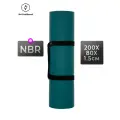 Коврик для йоги и фитнеса большой широкий нескользящий ActiveBoost 200x80x1,5 см, зеленый