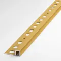 П-образный профиль для плитки алюминиевый Лука ПК11-10, длина 2,7 м, анод золото 02л