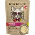 Корм влажный для стерилизованных кошек Бест Диннер (Best DInner) Холистик мясо филе цыпленка с клюквой в соусе, пауч (18шт*70гр)