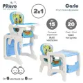 Стульчик для кормления детский Pituso Carlo, стол - трансформер с регулируемой спинкой, Apple/Яблочко (Голубой)