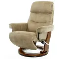 Кресло реклайнер FALTO Rio (встроенная подножка, искусственный нубук, бежевый)