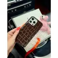 Чехол для iPhone 16 Pro из натуральной шоколадной кожи