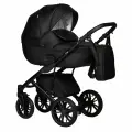 Коляска 2 в 1 Indigo MIO ECO 01 (черная кожа), надувные колеса, всесезонная
