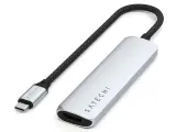 Док-станция/ USB-хаб Satechi 4-in-1 USB-C Slim Multiport Adapter 4K Type-C HDMI 2x Type-A 80Вт Серебристый ST-P4SS